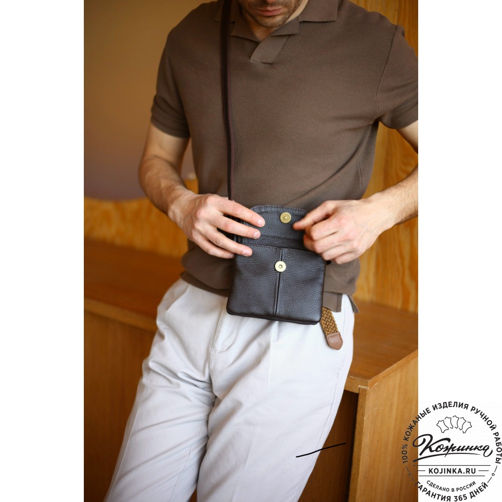 Кожаная сумка "Вуди" (чёрная)